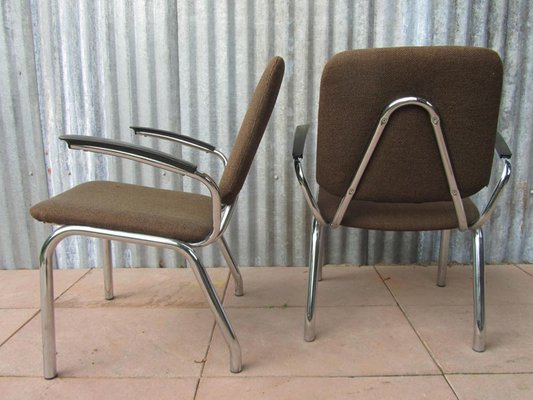 Fauteuils Tubulaires par W.H. Gispen pour Kembo, Pays Bas, 1960s, Set de 2 Fauteuils Tubulaires par W.H. Gispen pour Kembo, Pays Bas, 1960s, Set de 2