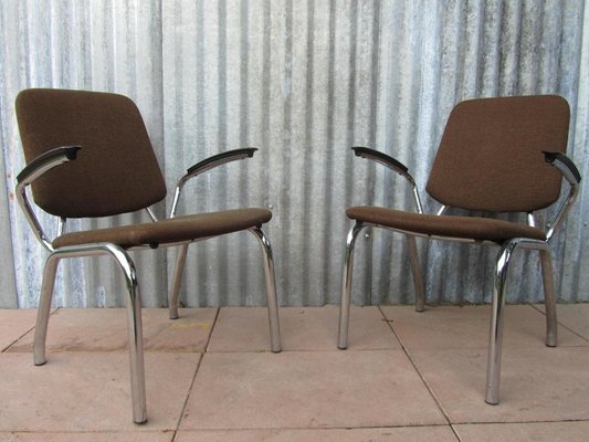 Fauteuils Tubulaires par W.H. Gispen pour Kembo, Pays Bas, 1960s, Set de 2 Fauteuils Tubulaires par W.H. Gispen pour Kembo, Pays Bas, 1960s, Set de 2