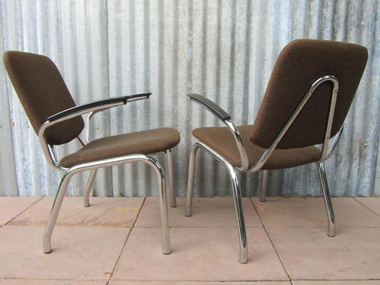 Fauteuils Tubulaires par W.H. Gispen pour Kembo, Pays Bas, 1960s, Set de 2 Fauteuils Tubulaires par W.H. Gispen pour Kembo, Pays Bas, 1960s, Set de 2