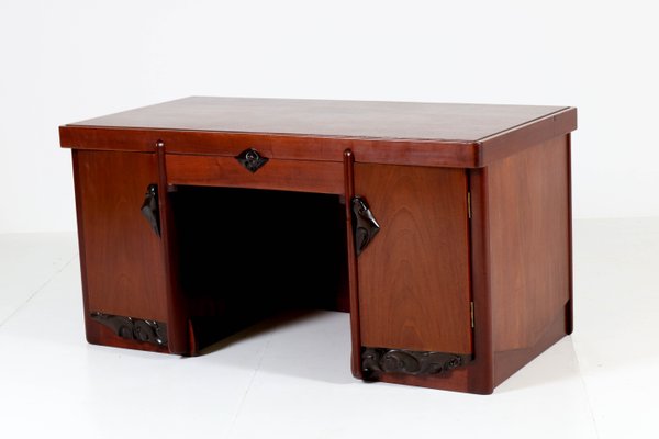 Dutch Mahogany Amsterdam School Desk By Willem Raedecker 1920s