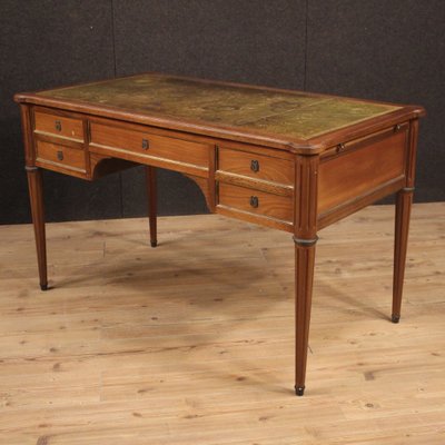 Mid Century French Mahogany Cherry And Beech Desk 1950s For Sale At Pamono