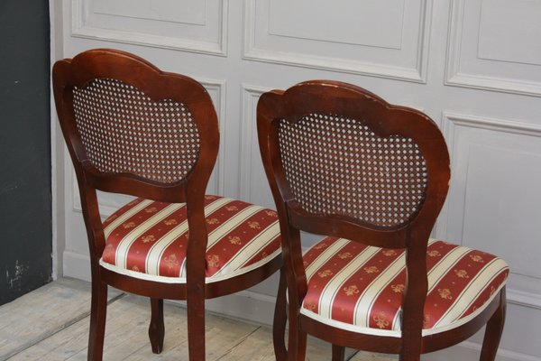 Vintage Biedermeier Style Dining Chairs, Dining Chair Feet Risers