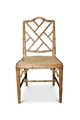 Chinese Chippendale Style Bamboo And Rattan Side Chair 1930s For Sale At Pamono