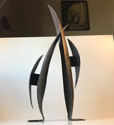 Vintage Brutalist Danish Abstract Copper Sculpture 1970s For Sale At Pamono