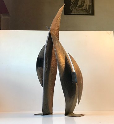 Vintage Brutalist Danish Abstract Copper Sculpture 1970s For Sale At Pamono