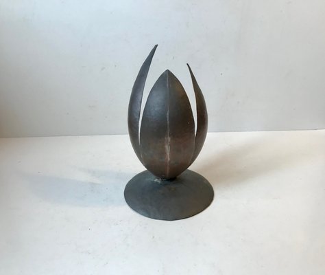 Vintage Brutalist Danish Abstract Copper Sculpture 1970s For Sale