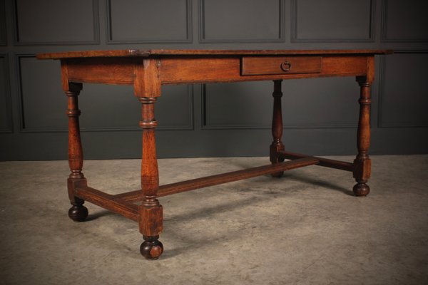 Antique French Solid Oak Writing Table For Sale At Pamono