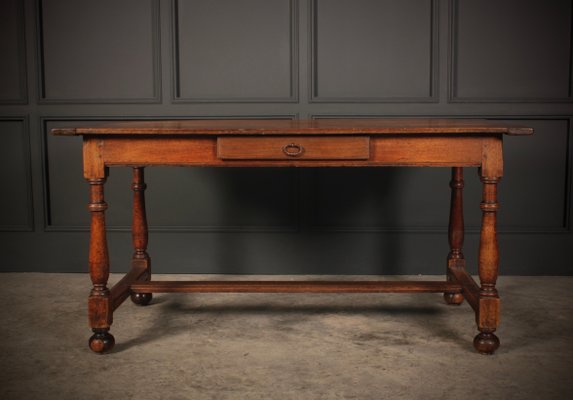 Antique French Solid Oak Writing Table For Sale At Pamono