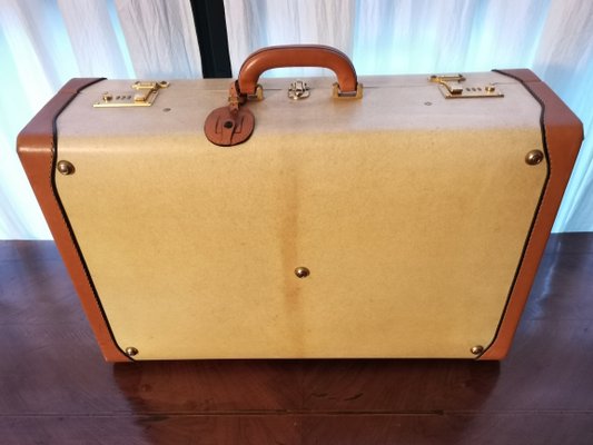 Valigia e beauty case vintage in pergamena , set di 2 in vendita su Pamono