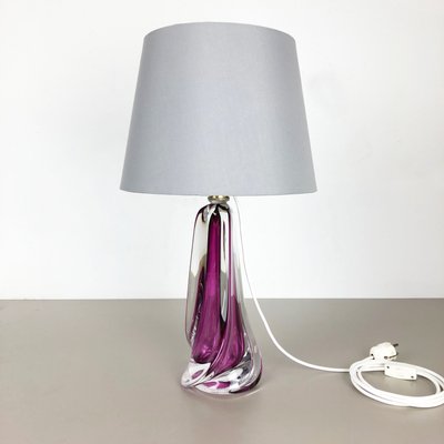 Belgian Crystal Glass Table Lamp, Tall Crystal Base Table Lamps