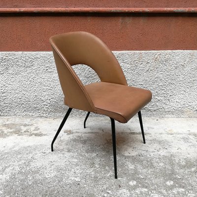 Italian Light Brown Faux Leather And, Faux Leather Lounge Chair