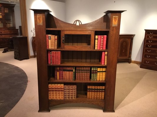 Antique Arts Crafts Oak Bookcase Bei Pamono Kaufen