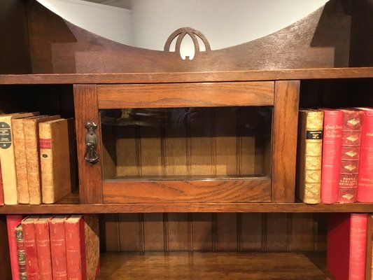 Antique Arts Crafts Oak Bookcase Bei Pamono Kaufen