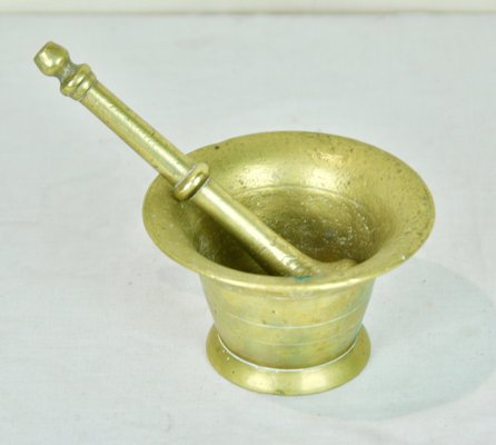 Antique Reproduction of a Pharmacist Mortar with Pestle in Bronze