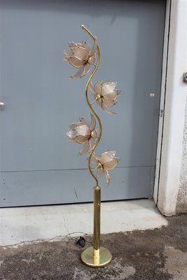 Italian Glided Metal Lotus Flower Floor 