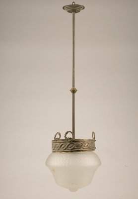 Frosted Glass Ceiling Lamp, 1920s 