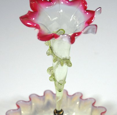 English Victorian Pink Vaseline Glass Epergne for at Pamono