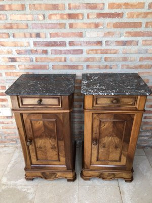 Antique Biedermeier Marble Nightstands Set Of 2 For Sale At Pamono