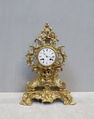 Antique Rococo Style French Gilt Bronze Mantel Clock From Vincenti Antique Rococo Style French Gilt Bronze