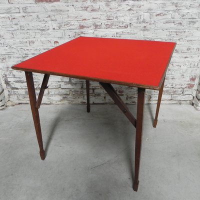 Foldable Card Table 1950s For At, Wooden Folding Card Table