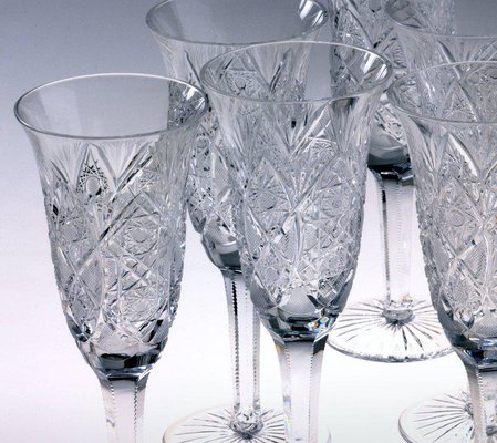 Czech Crystal Drinking Set by Moser, 1960s, Set of 24 for sale at Pamono