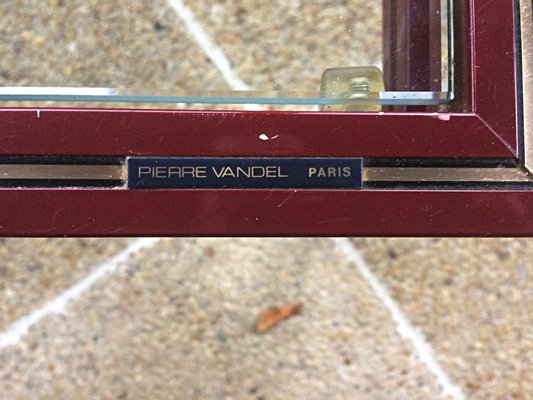 Table roulante Pierre Vandel en aluminium laqué rouge bordeau