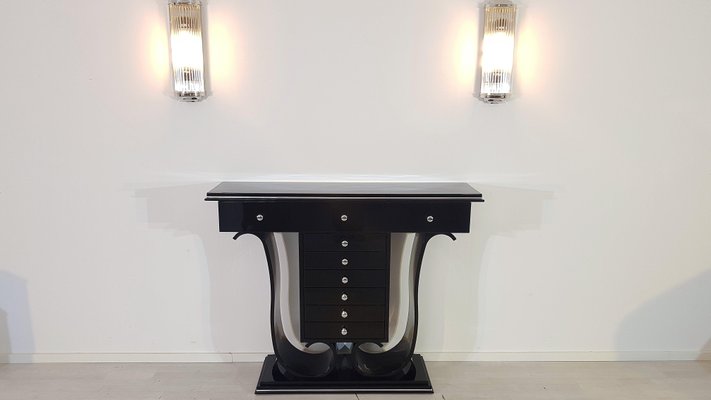 Art Deco Black High Gloss Design, How High Should A Console Table Lamp Be