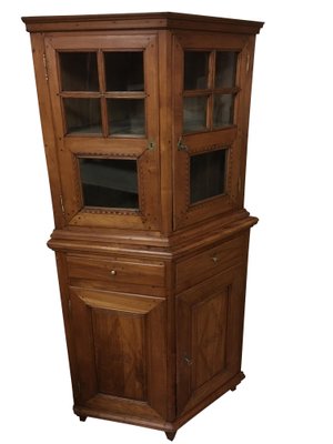 Antique Biedermeier Cherry Gl Corner Cabinet 1819 Bei Pamono Antique Biedermeier Cherry Gl