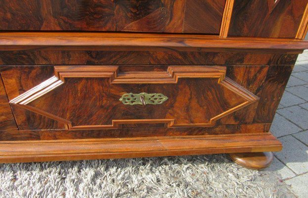 Antique Baroque Dark Walnut Armoire Or Hall Cabinet For Sale At Pamono