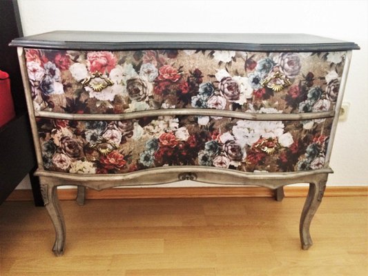 Antique Baroque Style Floral Painted Chest Of Drawers For Sale At Pamono