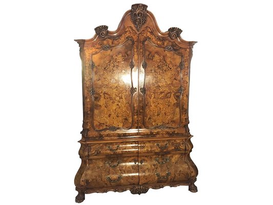 Antique Baroque Style Floral Ornamented Armoire For Sale At Pamono