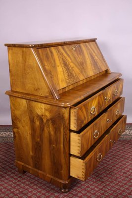 Antique Biedermeier Walnut Secretaire With Hidden Compartment Bei