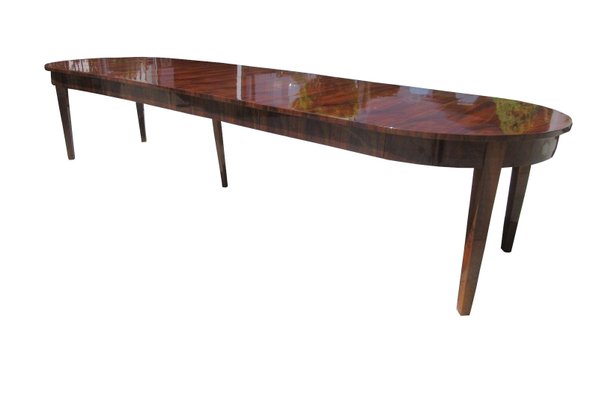 Large Antique Biedermeier Style Walnut Veneer Dining Table Or Conference Table Bei Pamono Kaufen