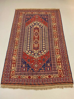 Afghan Kelim Soumakh Ghalmuri Carpet 120x140 Hand Woven Square Red 