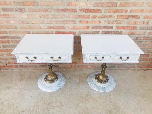 Antique Bronze Marble Nightstands Set Of 2 For Sale At Pamono