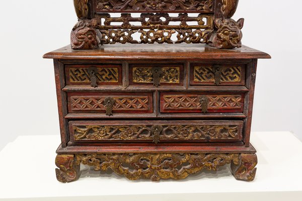 Antique Chinese Jewelry Box With Mirror, Antique Chinese Jewelry Box With Mirror