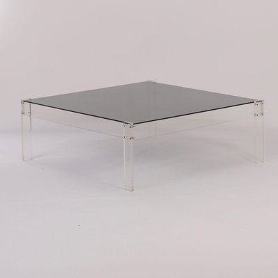 Big Square Coffee Table Made Of Perspex, Big Square White Coffee Table