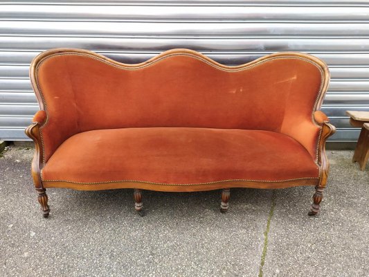 Antique Louis Philippe Velvet Sofa For At Pamono Antique Louis Philippe Velvet Sofa For