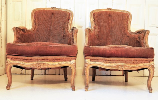 French louis xv style walnut bergere arm chair