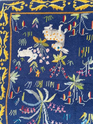 Maine Vintage Goods Wool Needlepoint Floral Needlepoint Tapestry Vintage Needlepoint Antique Needlepoint Floral Handstitched