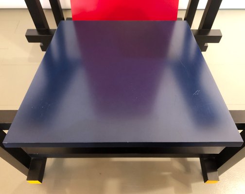 Red Blue Lounge Chair By Gerrit Rietveld For Cassina 1994 Bei