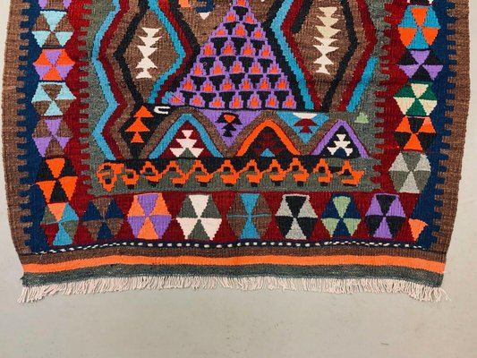 Small Vintage Turkish Traditional Country Home Decor Wool Kilim