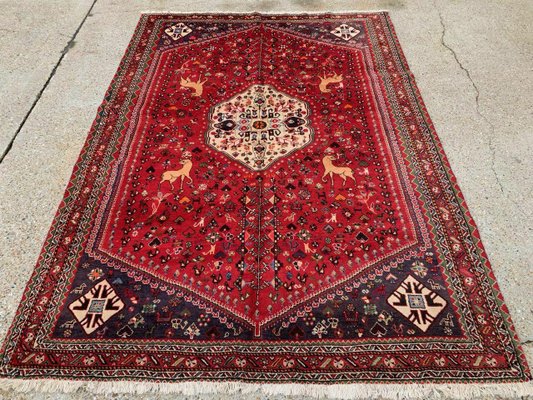 Vintage Traditional Middle East Handmade Wool Shiraz Rug For Sale At Pamono