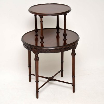 Antique Mahogany Two Tier Table For At Pamono Antique Mahogany Two Tier Table For