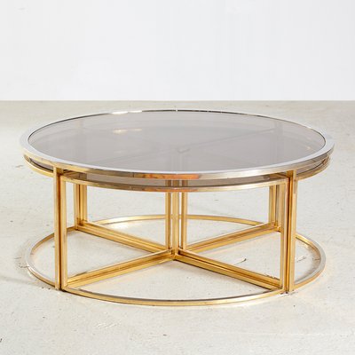 Set Table Basse Et Tables Gigognes Rondes Encadr En Vente Sur Pamono