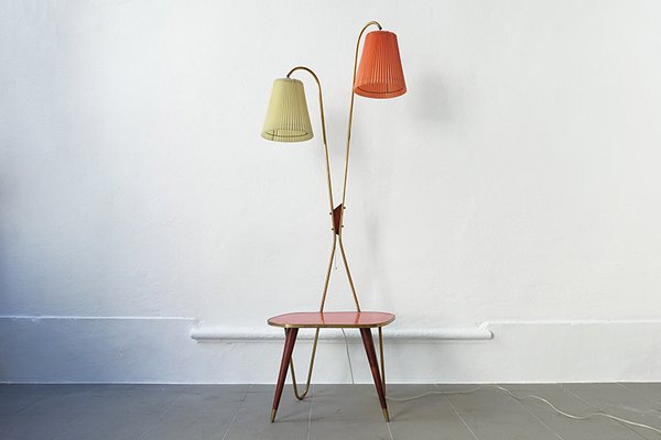 Vintage Floor Lamp And Side Table 1950s For At Pamono Vintage Floor Lamp And Side Table