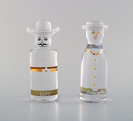 Vintage Swedish Collection of Art Glass Figures Family from Kosta