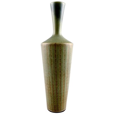 Hand Art Pottery Vase with a Narrow Neck by Berndt Friberg
