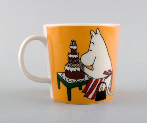 Cups in Porcelain with Motifs from Moomin from Arabia, Finland, Set of 2