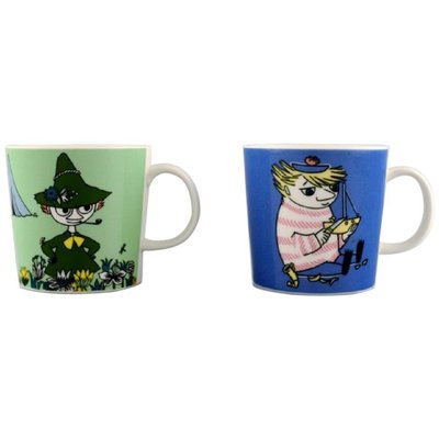 Arabia Finland Cups in Porcelain with Motifs from ''Moomin'', Late